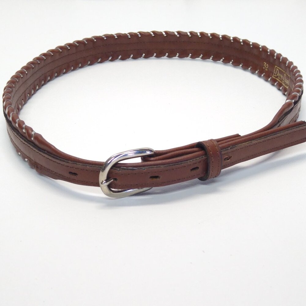 Dun Dee Genuine Leather Western Belt Adjustable Buckle Size 32 Unisex